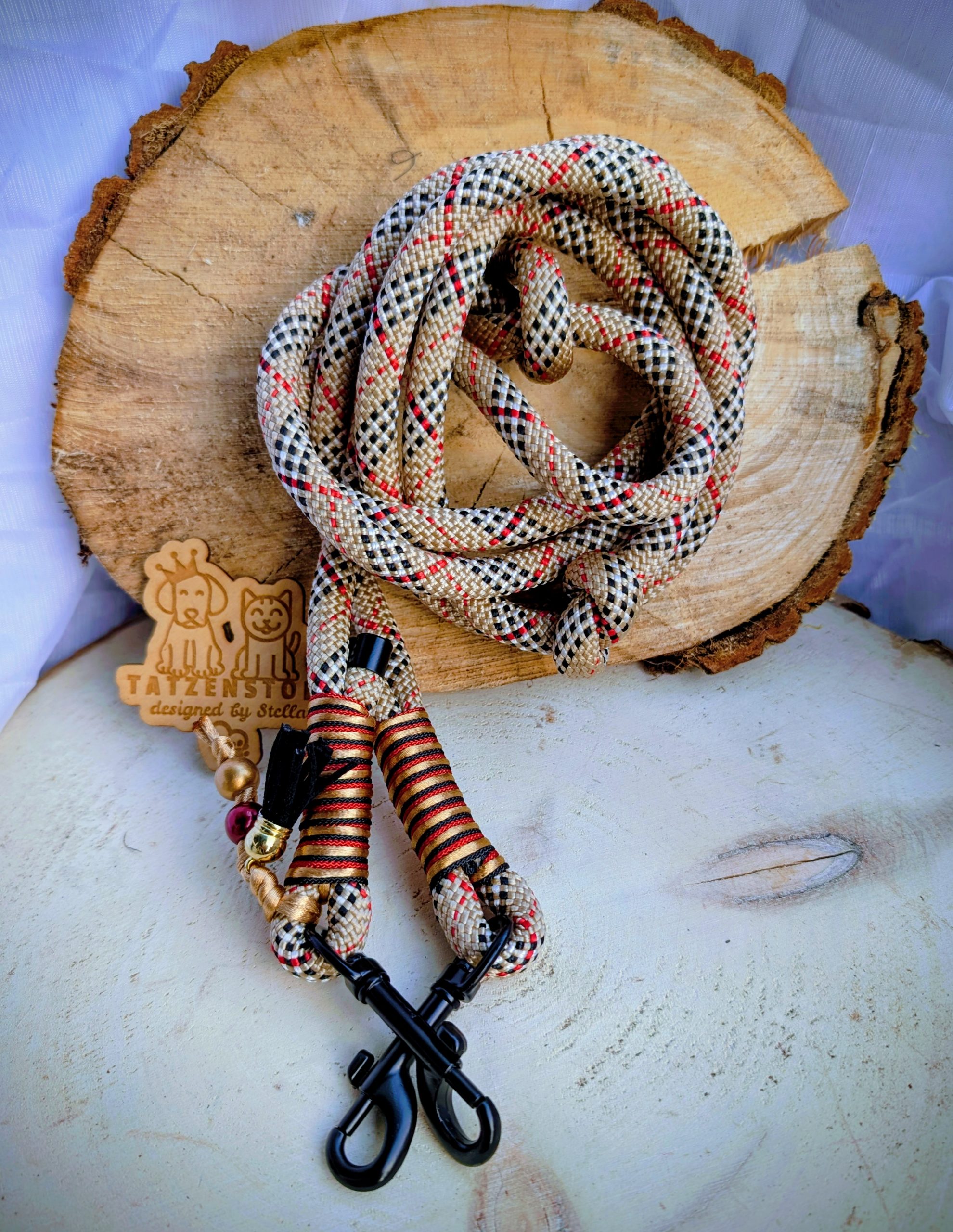 Premium Tauleine „Tartan Beige“ – 2-fach verstellbar • Einzelstück • Handmade